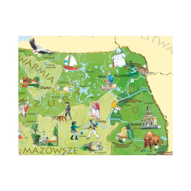 Mapa korkowa Polska - widok szczegółów i ramy aluminiowej