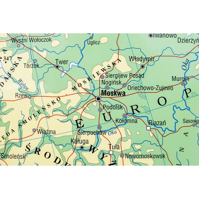 Fizyczna mapa Europy 138x97 cm do wpinania szpilek wydawnictwa KARTA