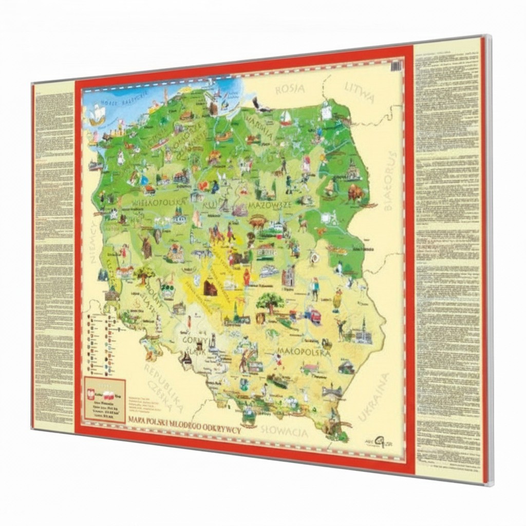 Mapa do wpinania Polska Młodego Odkrywcy KARTA 140x100 cm