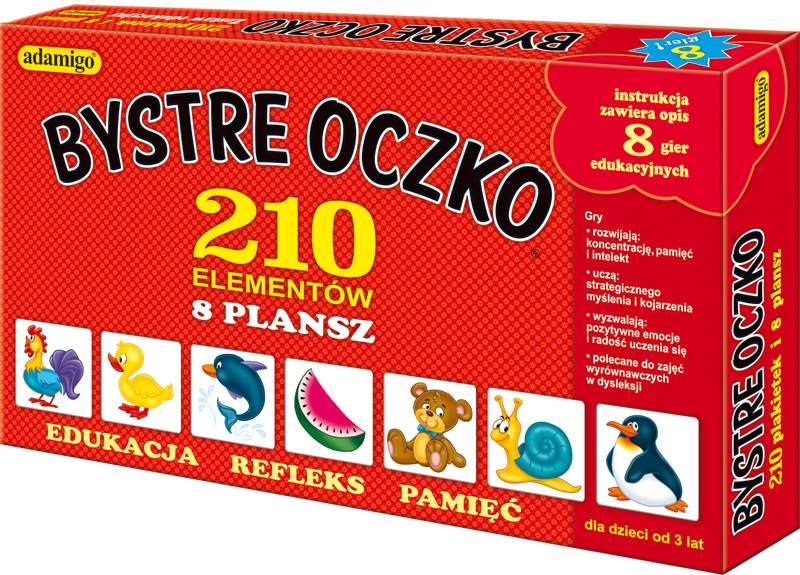 Gra Bystre oczko ADAMIGO - plansza i plakietki