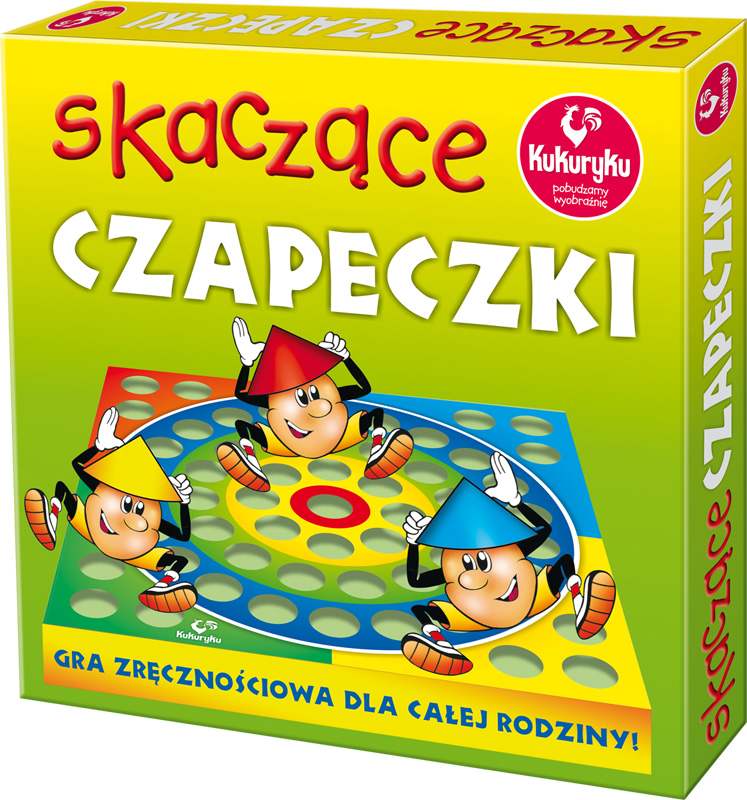Zestaw gry Skaczące czapeczki - wyrzutnie i czapeczki w kolorach