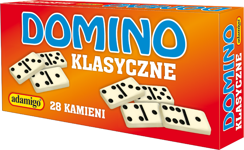 Gra domino Klasyczne ADAMIGO zestaw 28 plastikowych kamieni