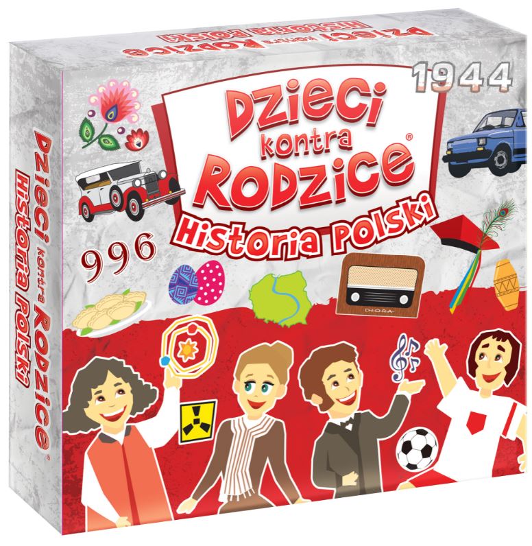 Gra Maxi historia Polski dzieci kontra rodzice KANGUR - plansza i elementy gry