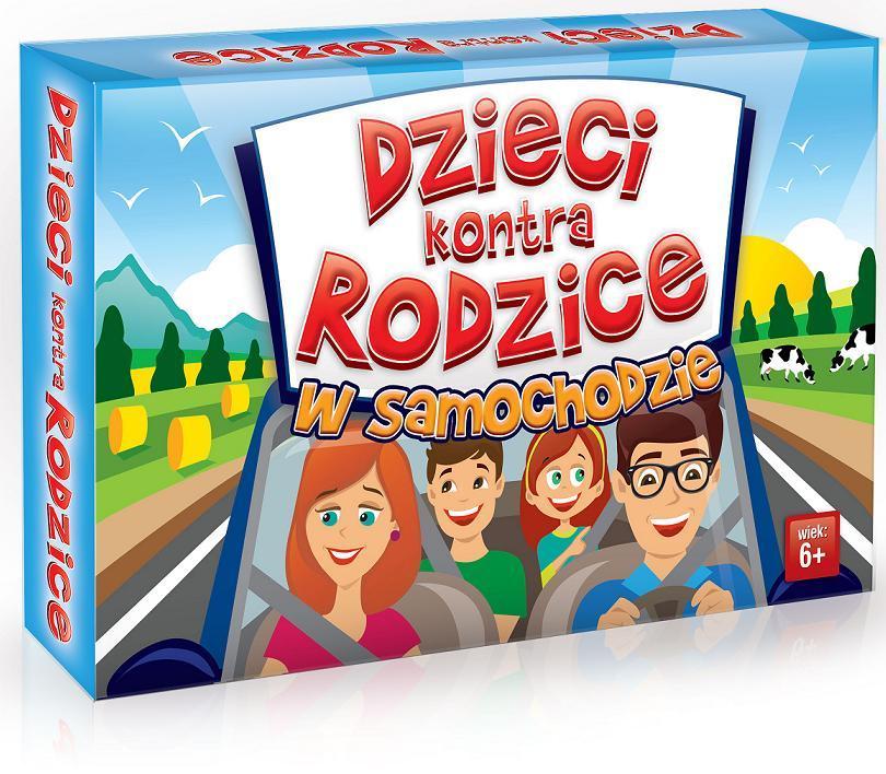 Gra W samochodzie dzieci kontra rodzice KANGUR – pudełko i karty