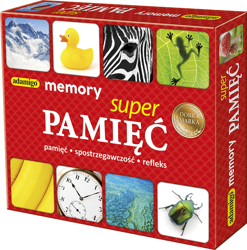 Memory Super Pamięć gra pamięciowa ADAMIGO plansza z kartonikami