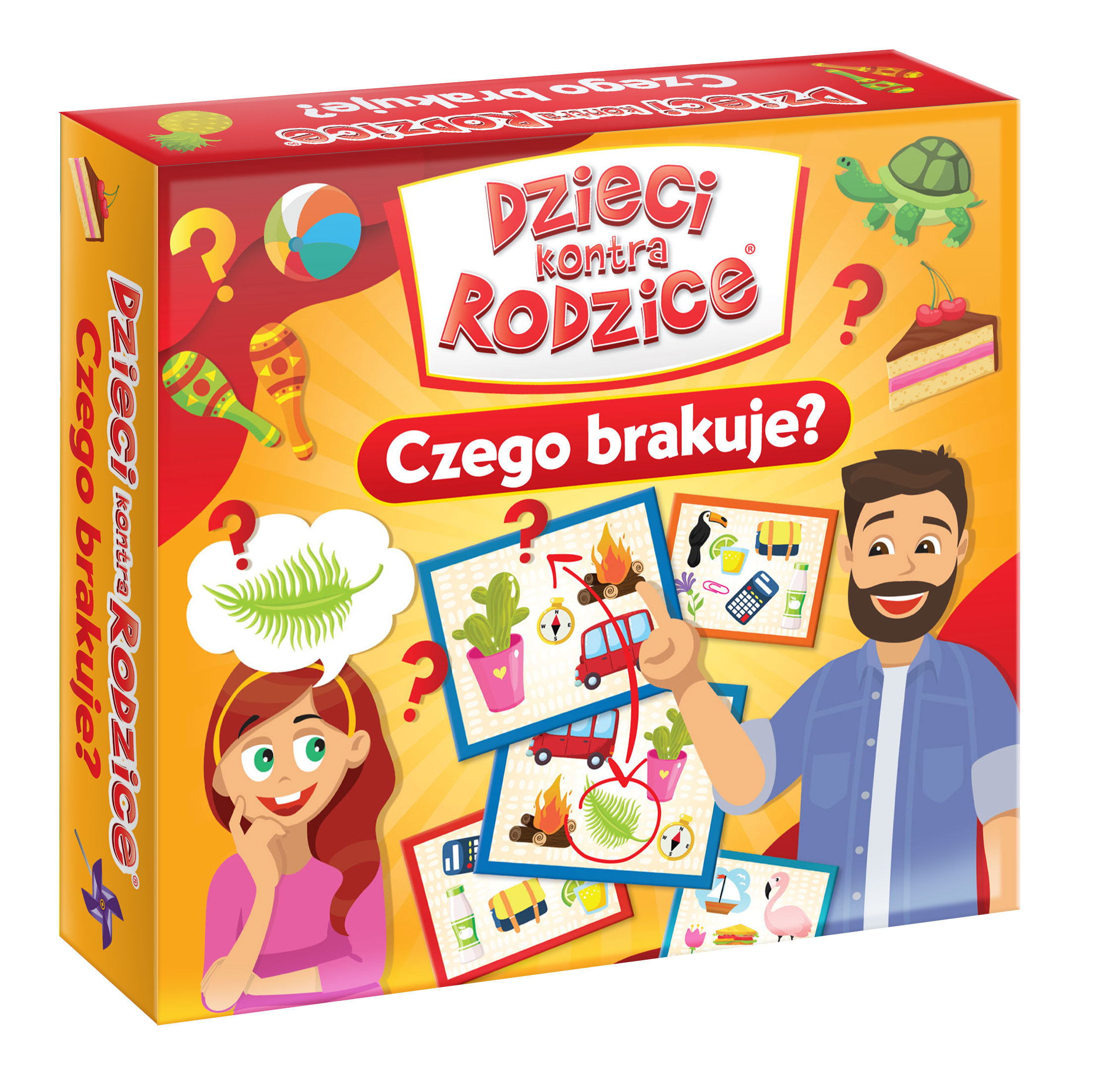 Gra Dzieci kontra Rodzice Czego brakuje KANGUR - pudełko i karty