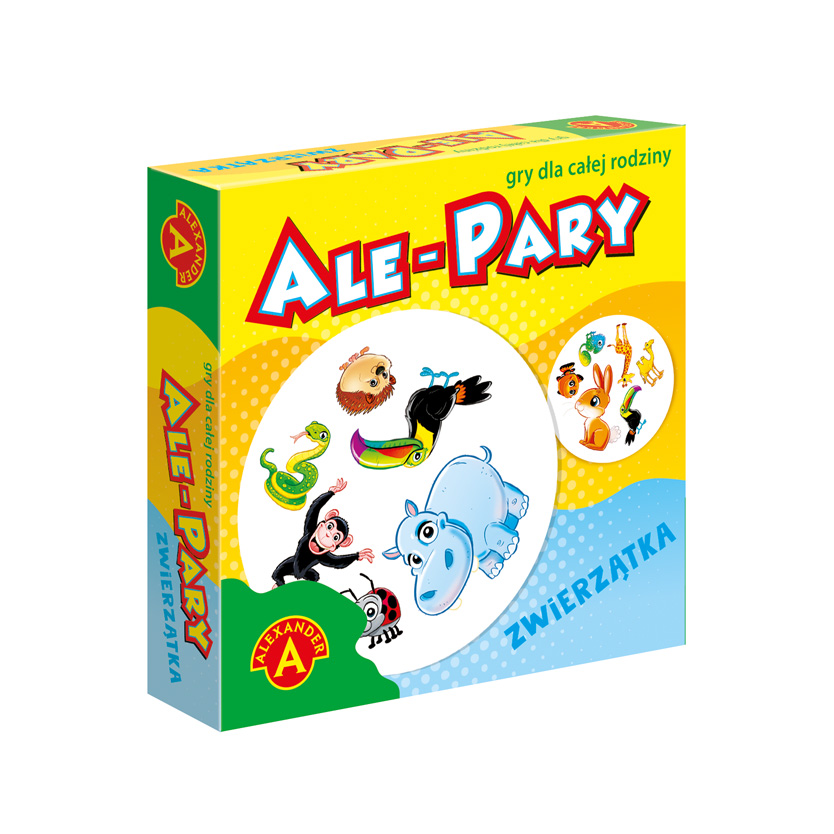 Gra karciana Mini Ale Pary Zwierzątka marki ALEXANDER z kolorowymi ilustracjami zwierząt