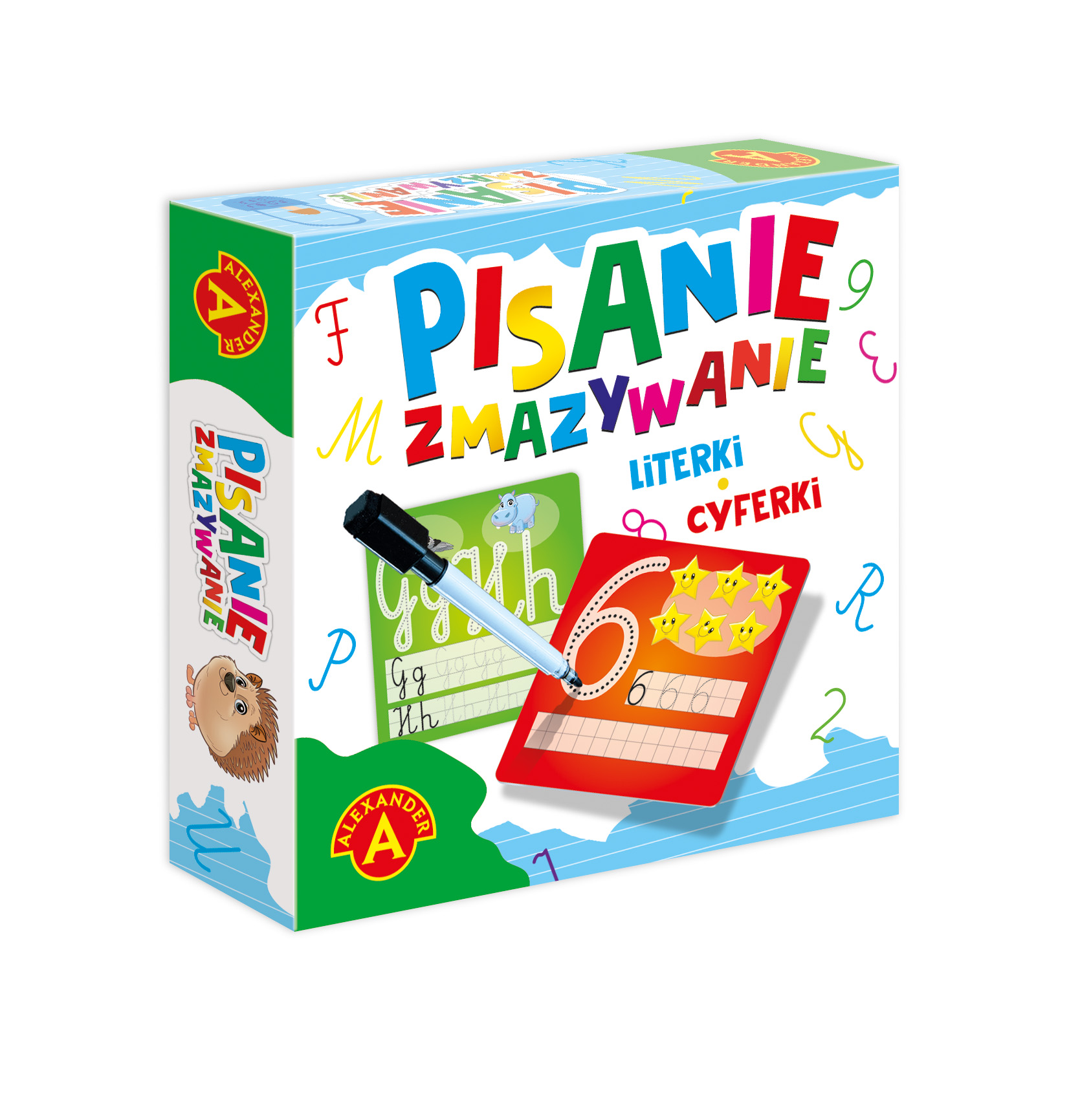 Pisanie i zmazywanie Mini – Literki i Cyferki ALEXANDER - dwustronne plansze edukacyjne
