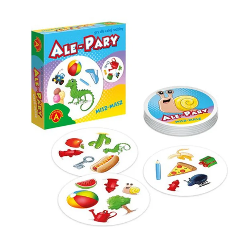 Zestaw 31 okrągłych kart do gry Mini Ale Pary Misz Masz