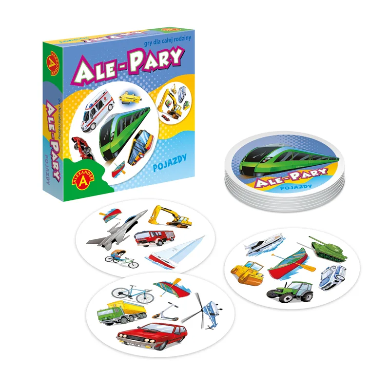 Zestaw 31 okrągłych kart do gry Mini ale pary pojazdy ALEXANDER