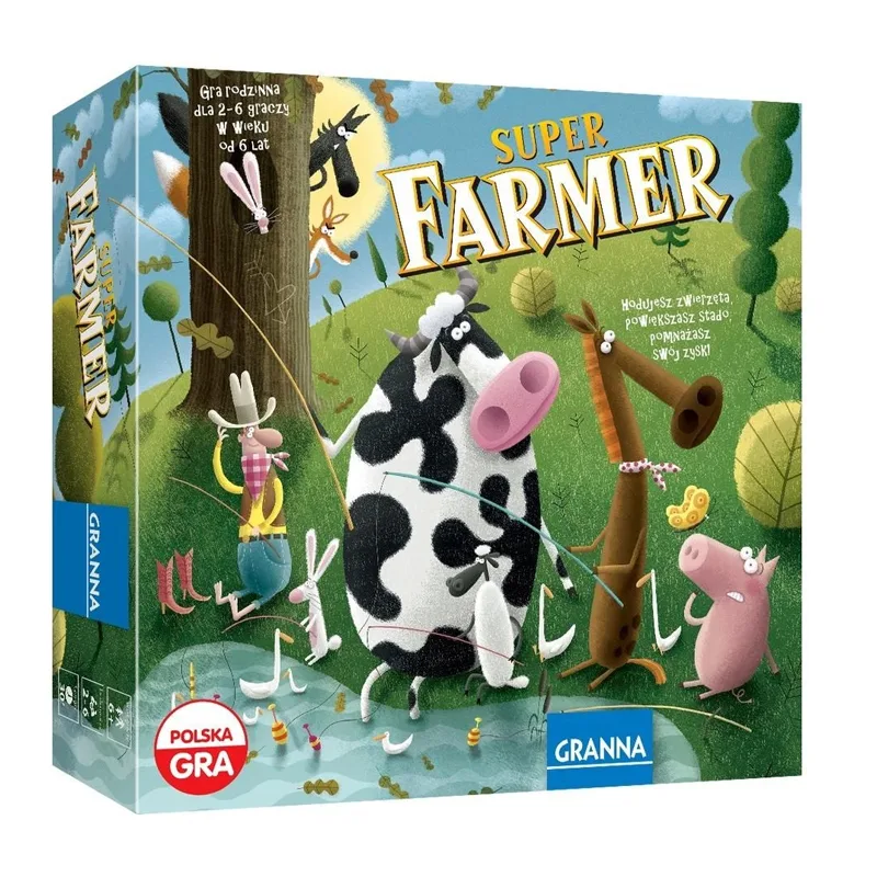 Gra Superfarmer z Rancha GRANNA — pudełko i plansza