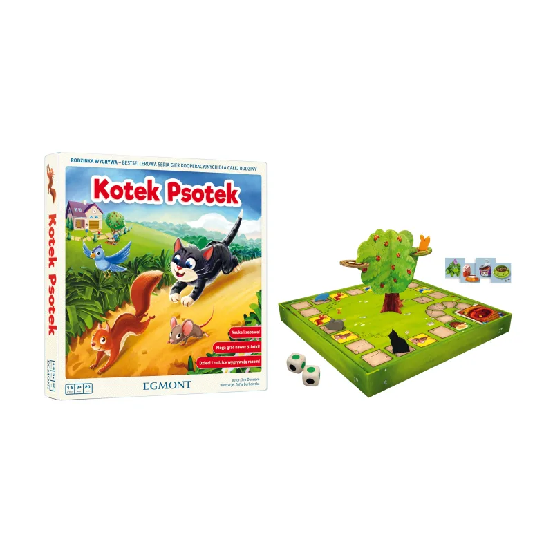 Plansza i pionki gry Kotek Psotek EGMONT