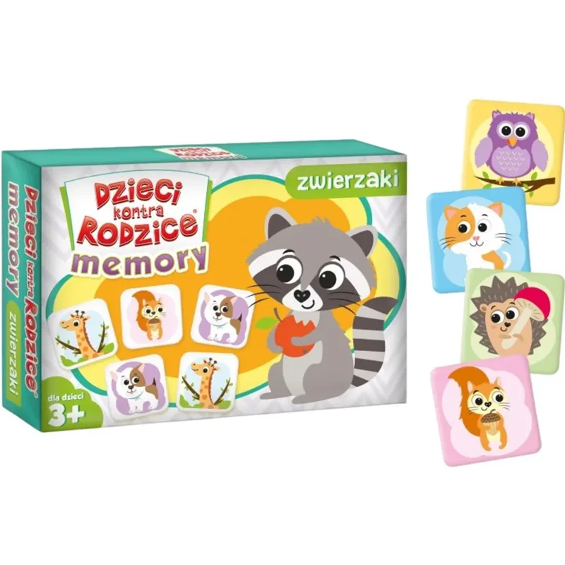 Elementy gry Memory Zwierzaki z kolorowymi obrazkami zwierząt
