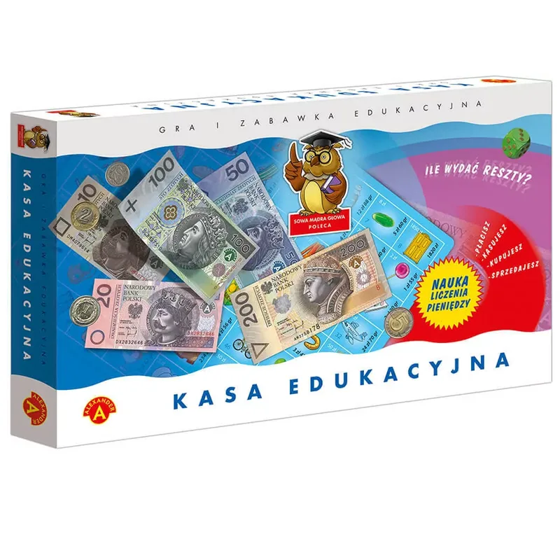 Gra Kasa edukacyjna sowa mądra głowa ALEXANDER - plansza i elementy