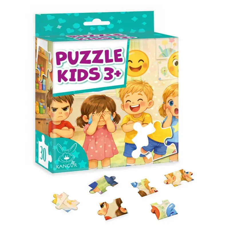 Elementy puzzli edukacyjnych Emocje KANGUR z ilustracjami emocji