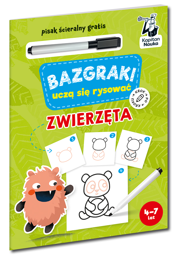 Książeczka Bazgraki uczą się rysować. Zwierzęta z pisakiem ścieralnym