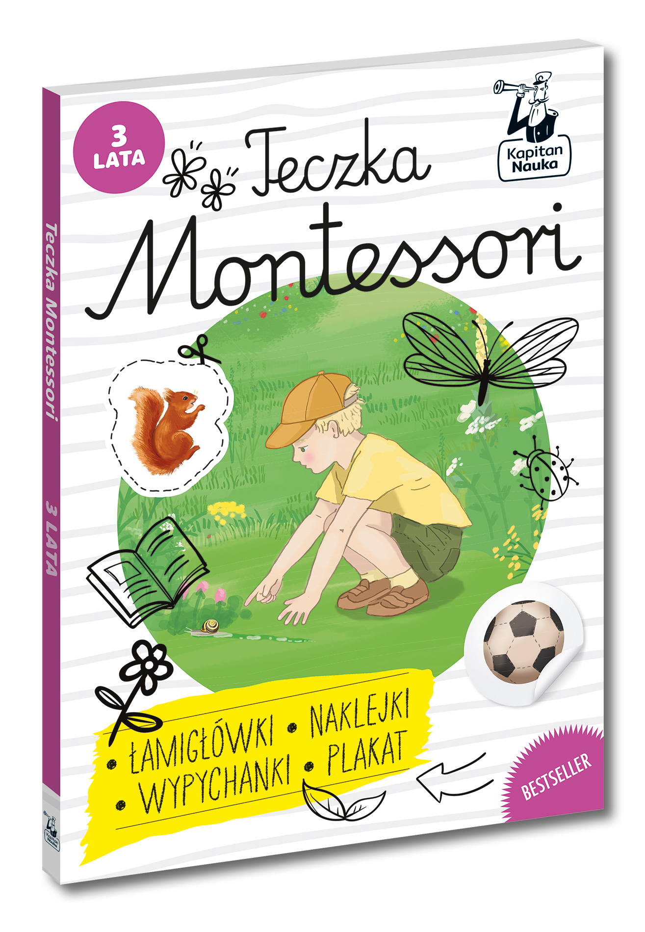 Teczka Montessori Kapitan Nauka 3 lata - zestaw edukacyjny z zeszytem ćwiczeń i wypychankami