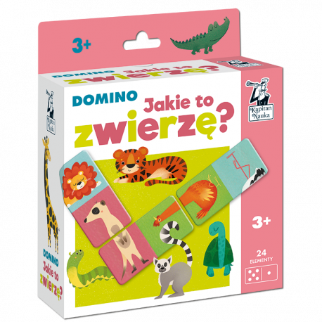 Kapitan Nauka Jakie to zwierzę? Domino – gra logiczna 24 kafelki EDGARD