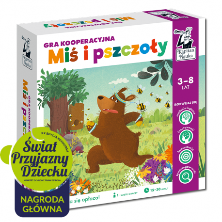 Gra kooperacyjna Miś i pszczoły EDGARD plansza i elementy