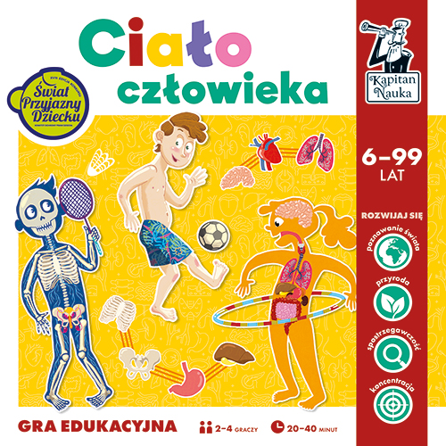 Gra edukacyjna Kapitan Nauka Ciało człowieka Wydanie 2 – plansza i pionki