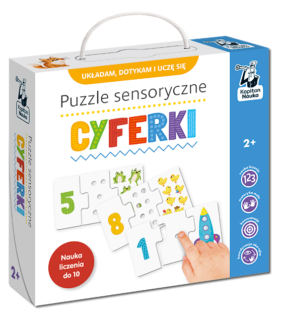 Puzzle sensoryczne Cyferki Kapitan Nauka - edukacyjny zestaw 30 elementów