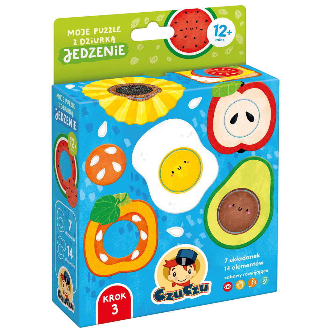 Puzzle Moje puzzle z dziurką Jedzenie CZUCZU - zestaw 14 elementów dla dzieci