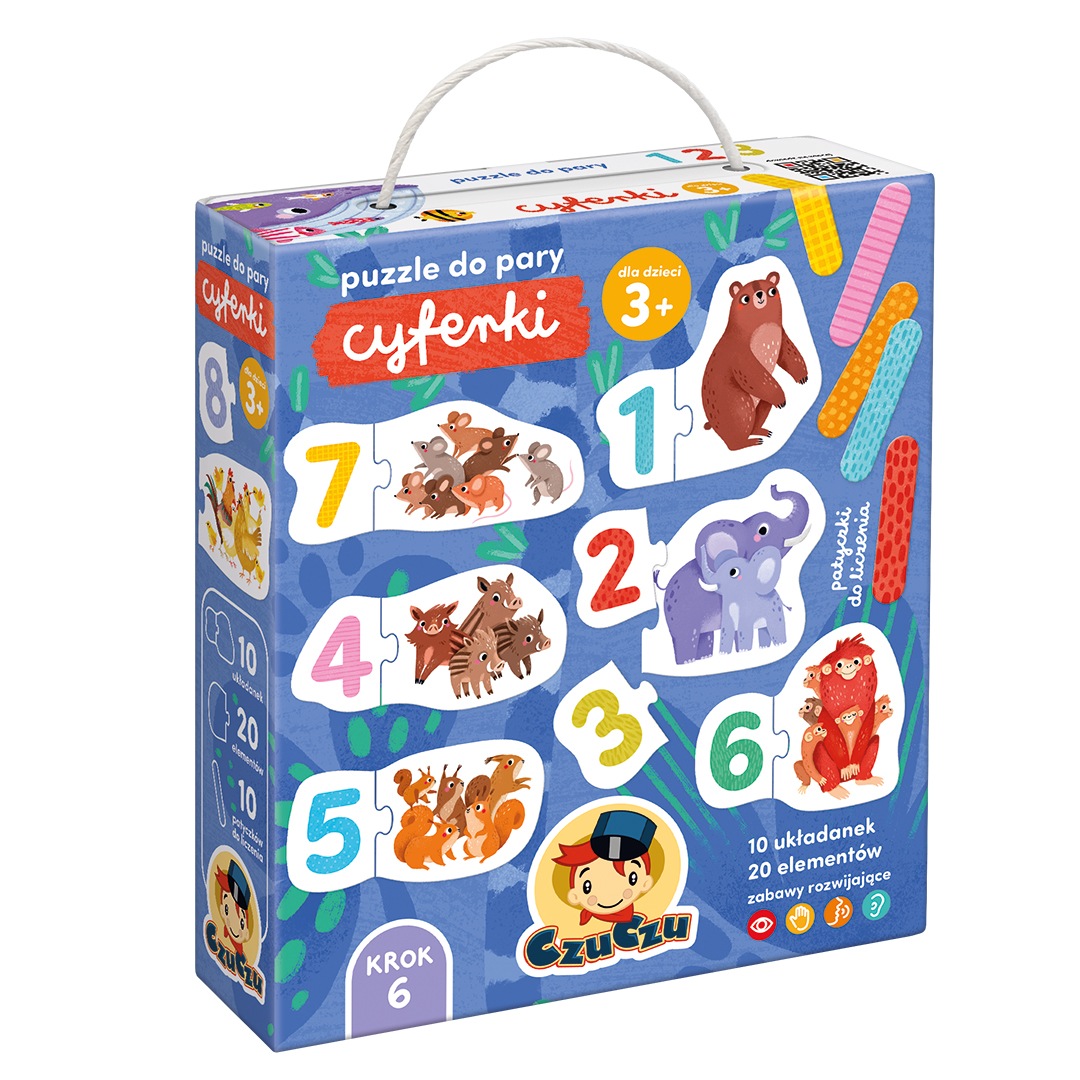 Puzzle do pary Cyferki CzuCzu kolorowe układanki edukacyjne