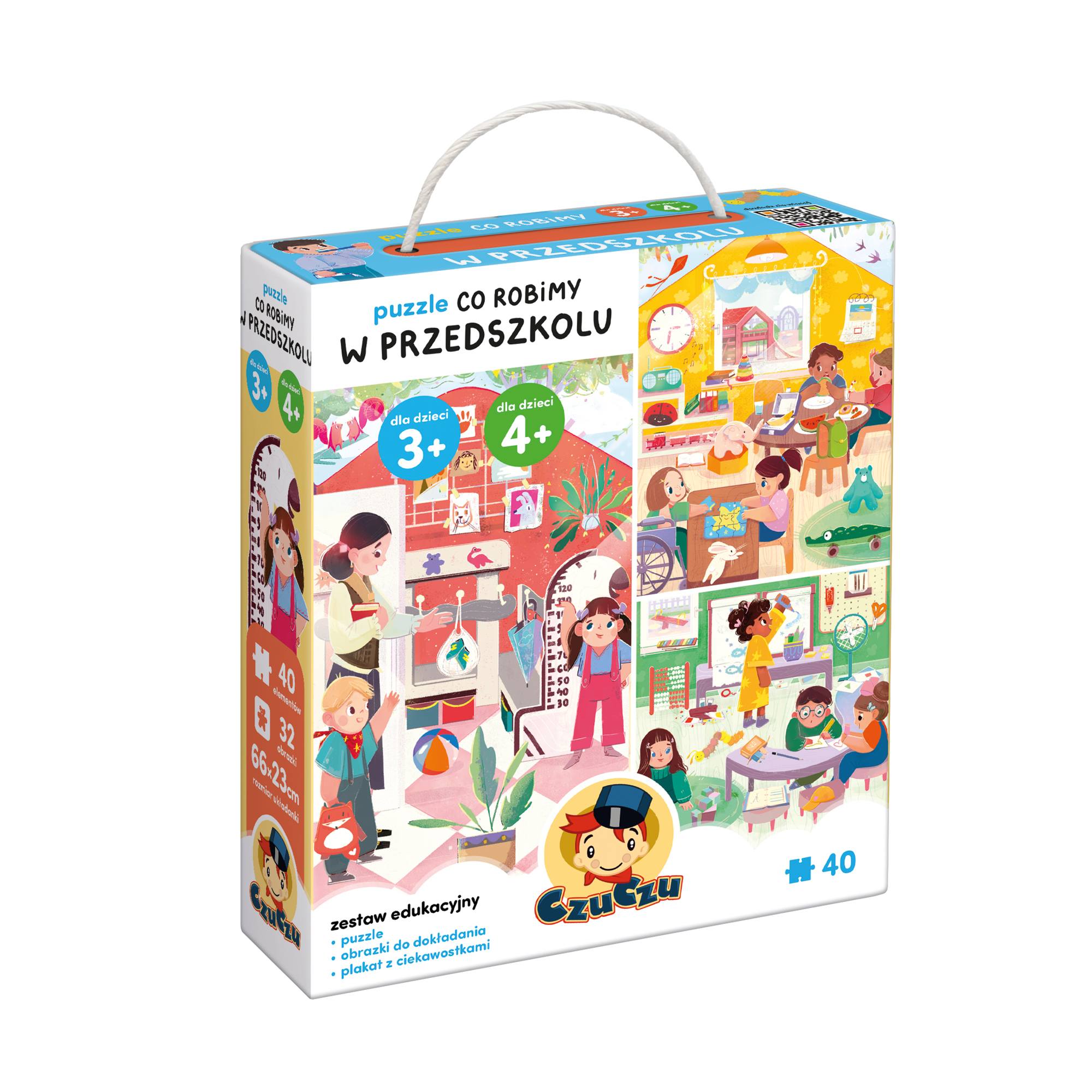 CzuCzu Puzzle Co robimy w przedszkolu – duża ilustracja i elementy układanki