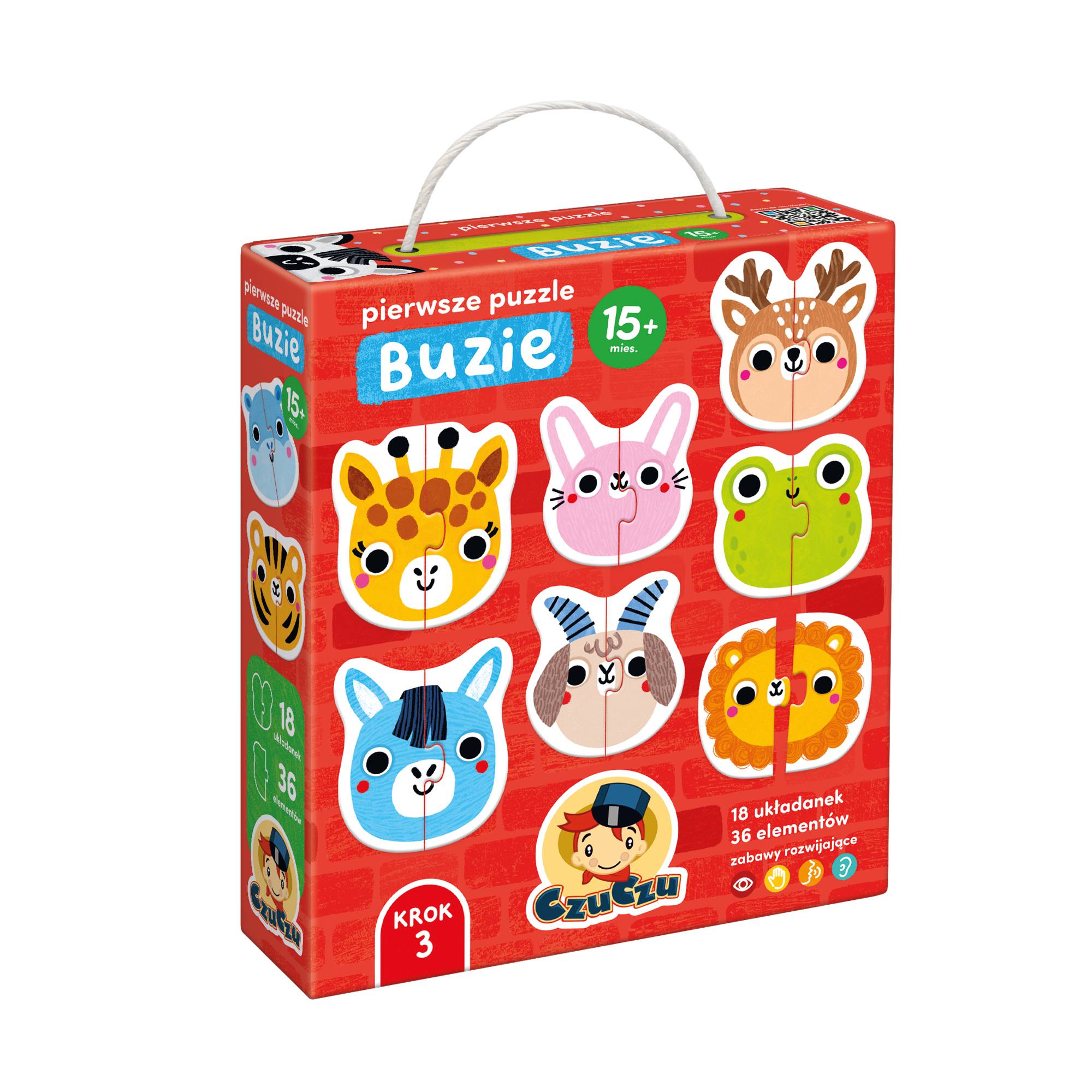 Pierwsze Puzzle Buzie CZUCZU – kolorowe układanki dla dzieci 15m+