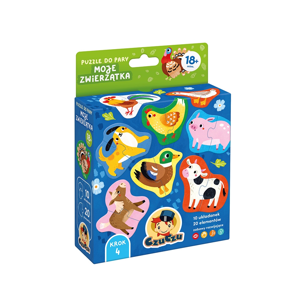 Puzzle do pary Moje Zwierzątka CZUCZU - kolorowe dwuelementowe układanki