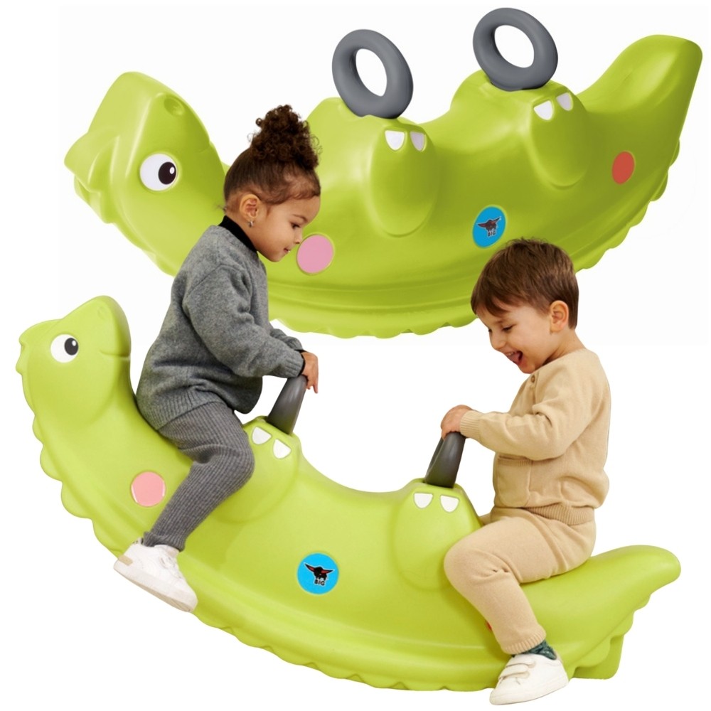 BIG Bujak Dino Rocker dwustronna huśtawka w zielonym kolorze