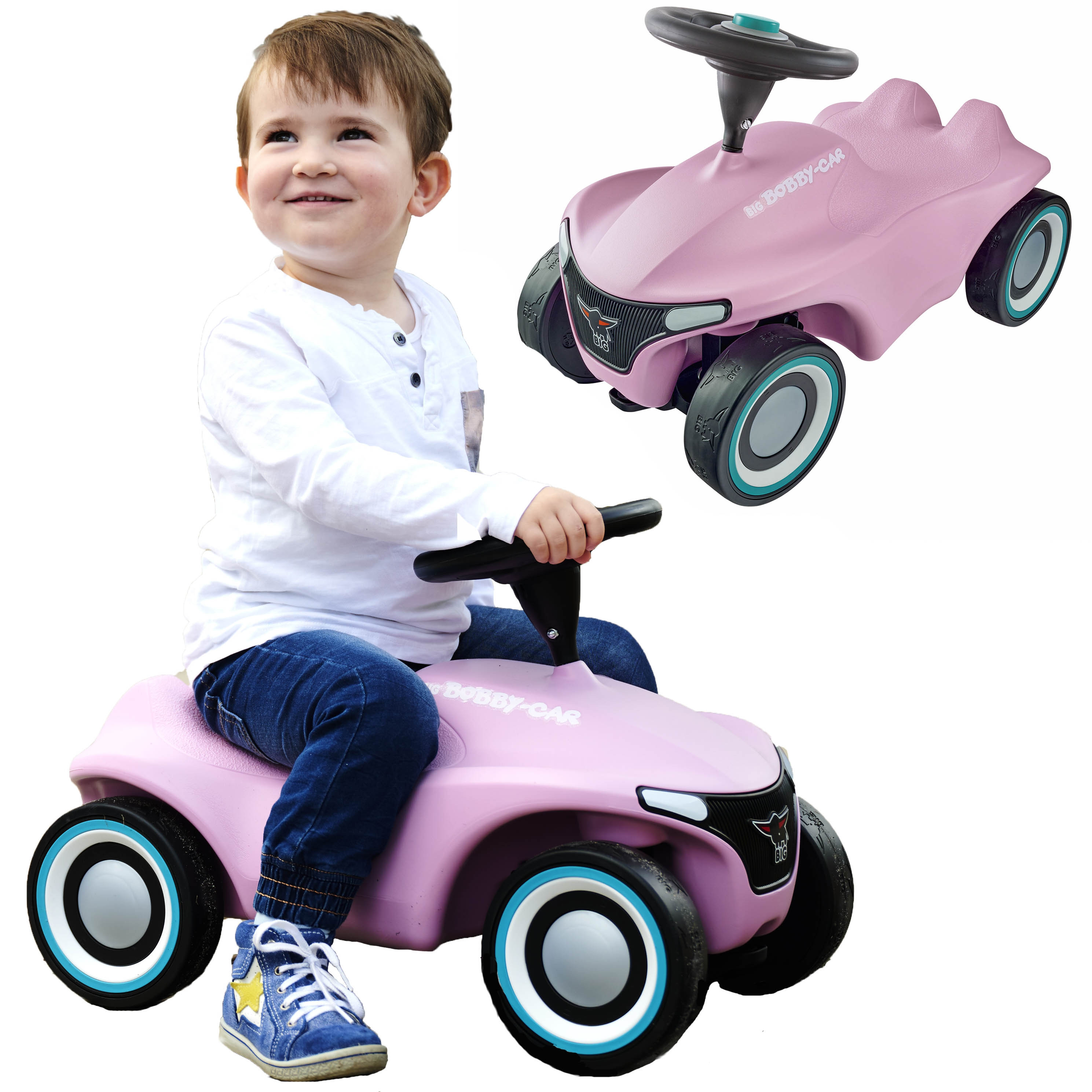 Jeżdzik BIG Bobby Car Neo Pink widok z boku