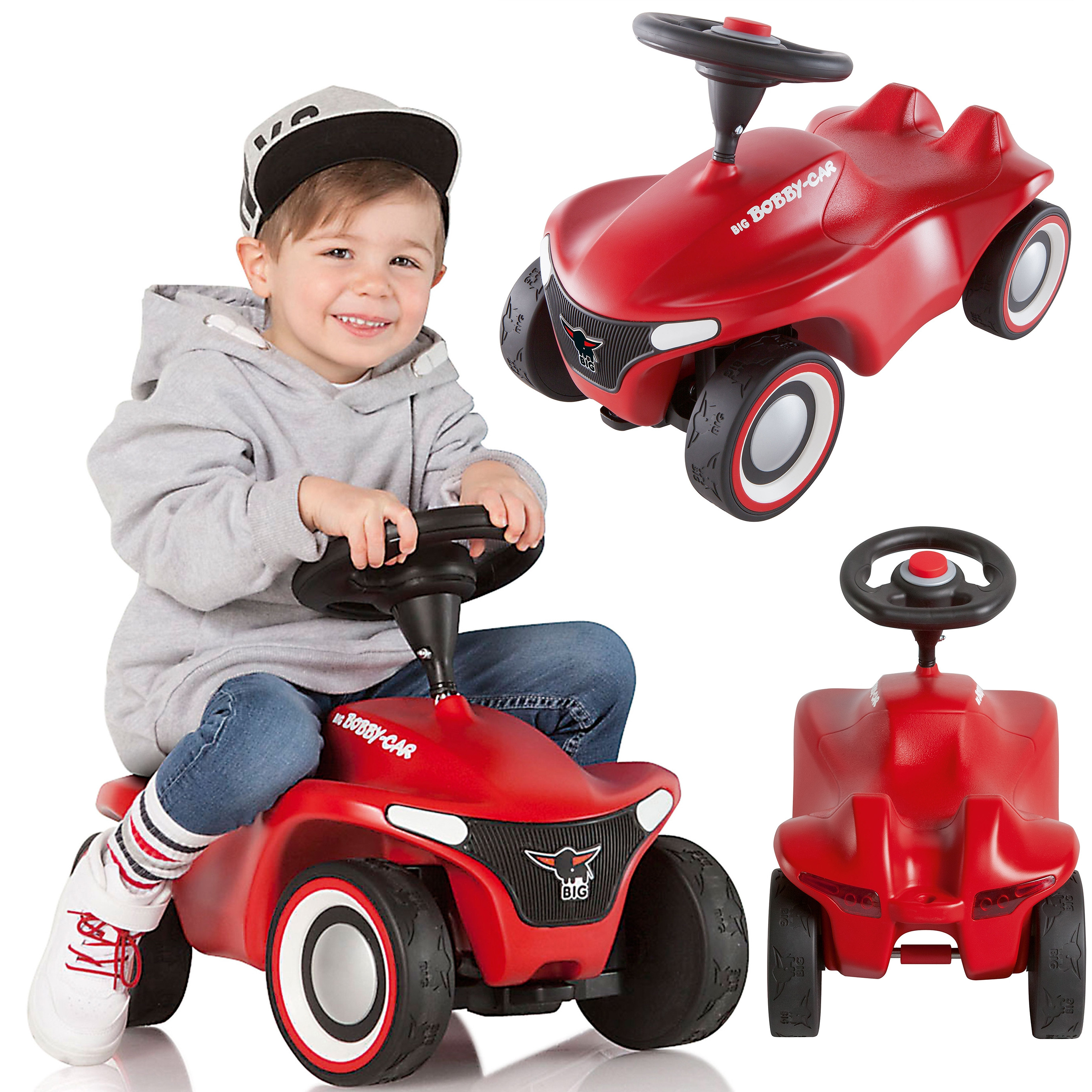 BIG Czerwony jeździk Bobby Car Neo Red - widok z boku