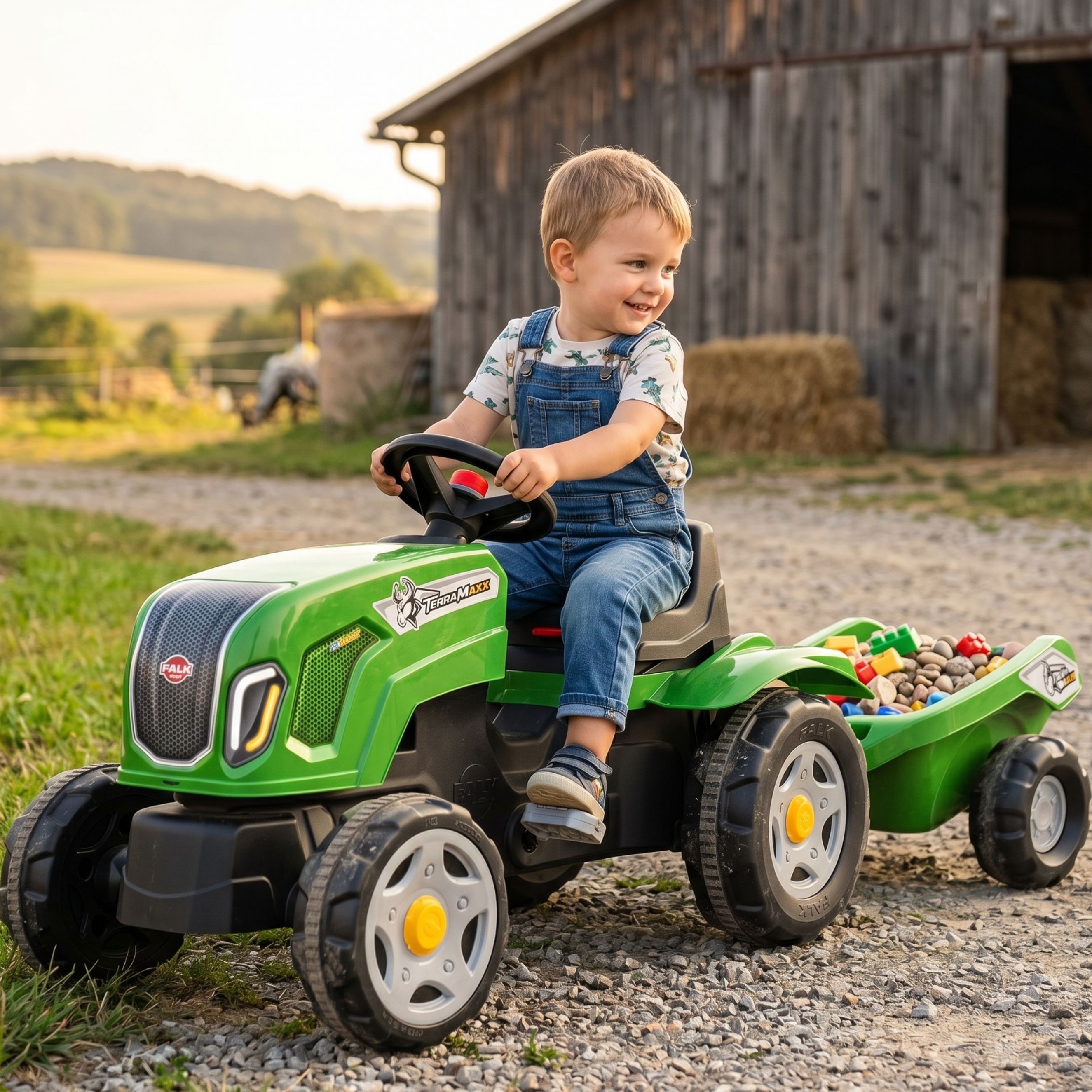 Traktor Claas Terra Maxx z odczepianą przyczepką i otwieraną maską