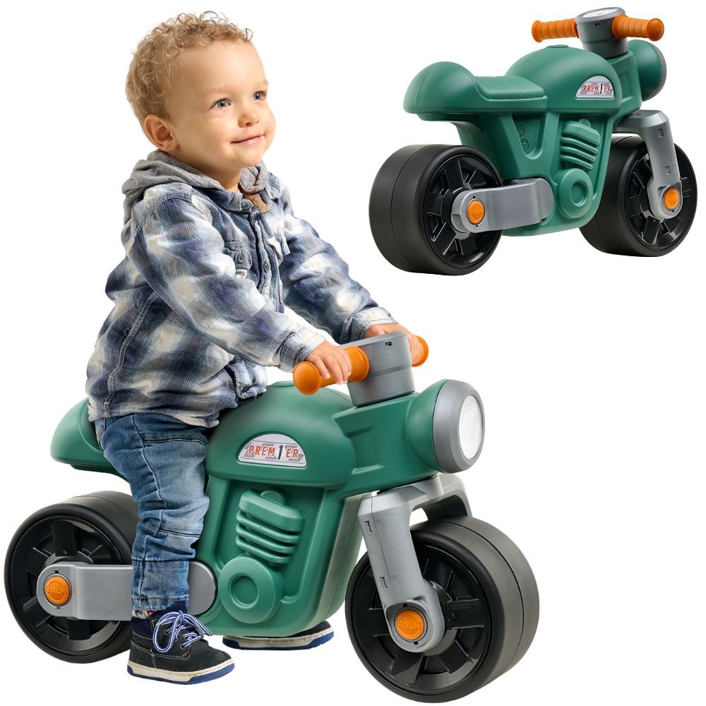 Jeździk Motorek Moto Premier Vintage zielony FALK widok z boku