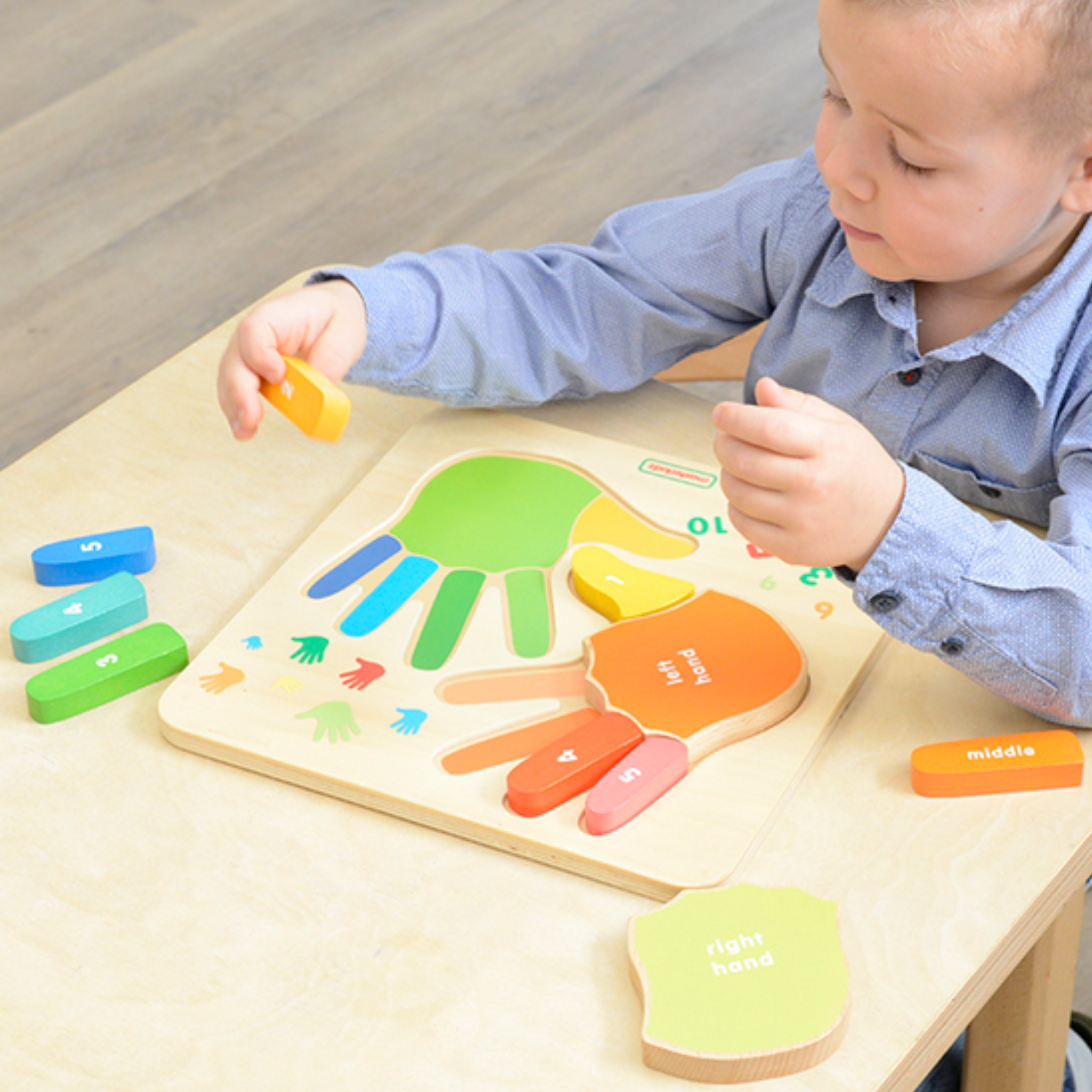 Tabliczka z opisanymi palcami i cyframi do nauki liczenia na palcach MASTERKIDZ
