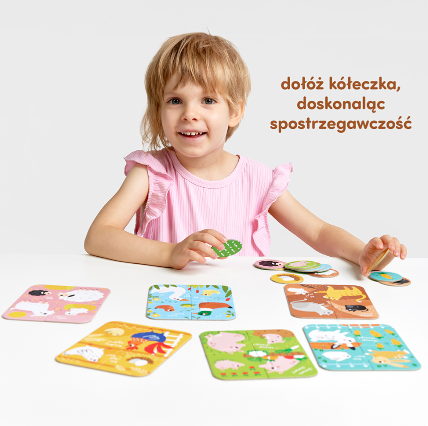 Puzzle Zwierzęta małe i duże CZUCZU – elementy i żetony do dopasowania