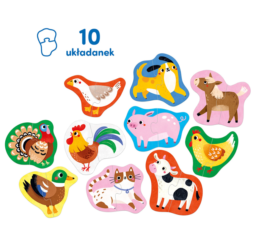 Kolorowe puzzle dla dzieci od 18 miesięcy - zestaw CZUCZU Moje Zwierzątka
