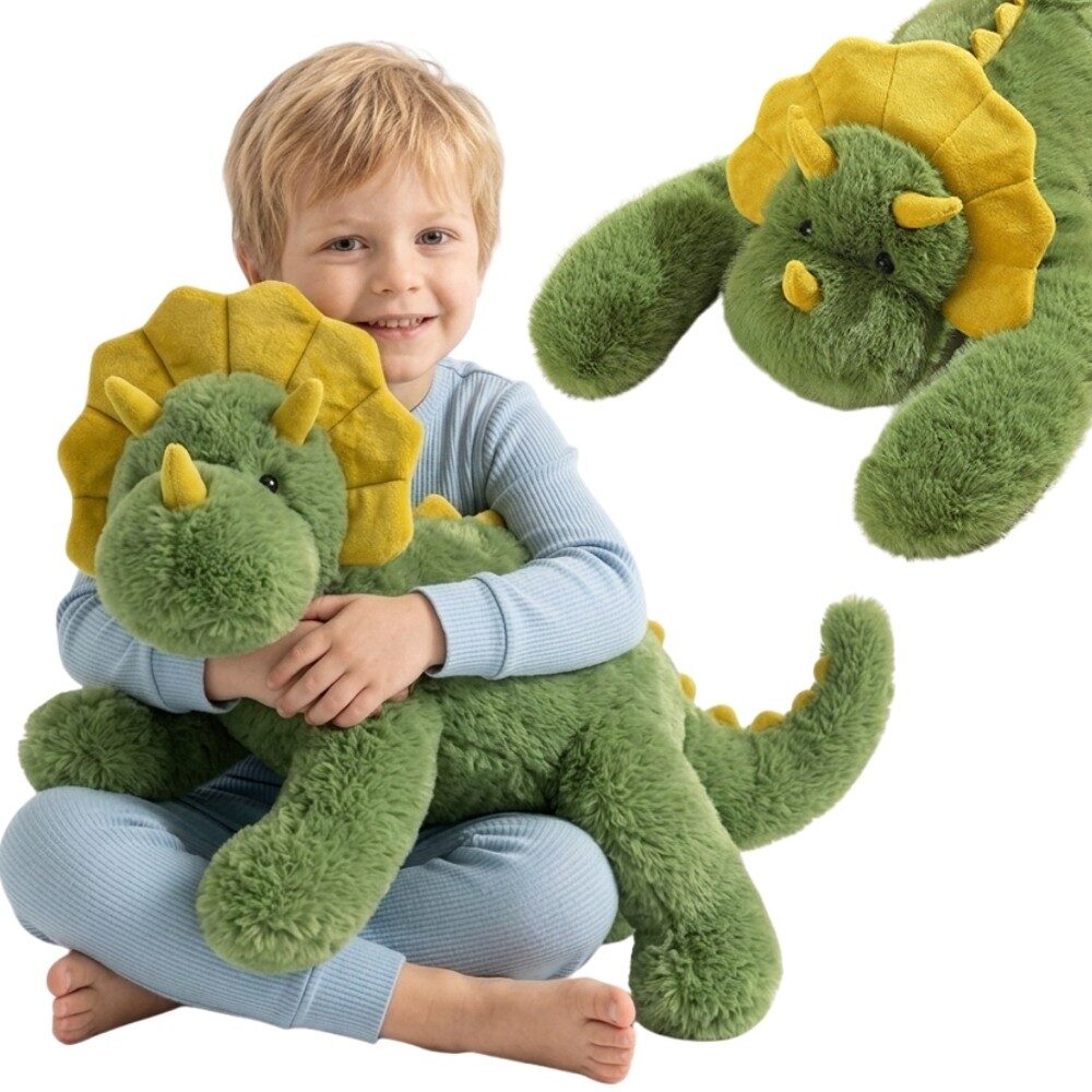Pluszak obciążeniowy WOOPIE Ciężkomiś w kształcie dinozaura, pokazany frontalnie z widocznym miękkim materiałem oraz proporcjami 65 cm