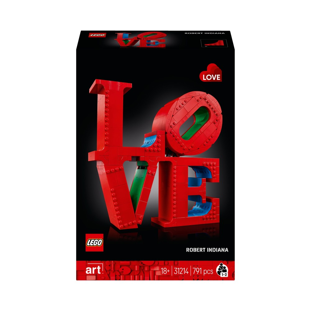 LEGO Art LOVE 31214 - trójwymiarowa rzeźba LOVE w czerwono-niebiesko-zielonych barwach