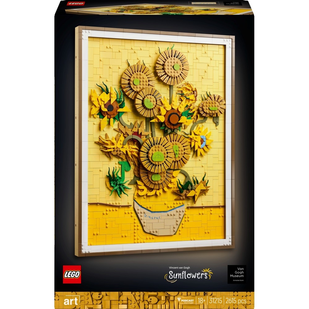 LEGO Art Vincent Van Gogh Sunflowers 31215 — trójwymiarowa dekoracja ścienna z 2615 elementów
