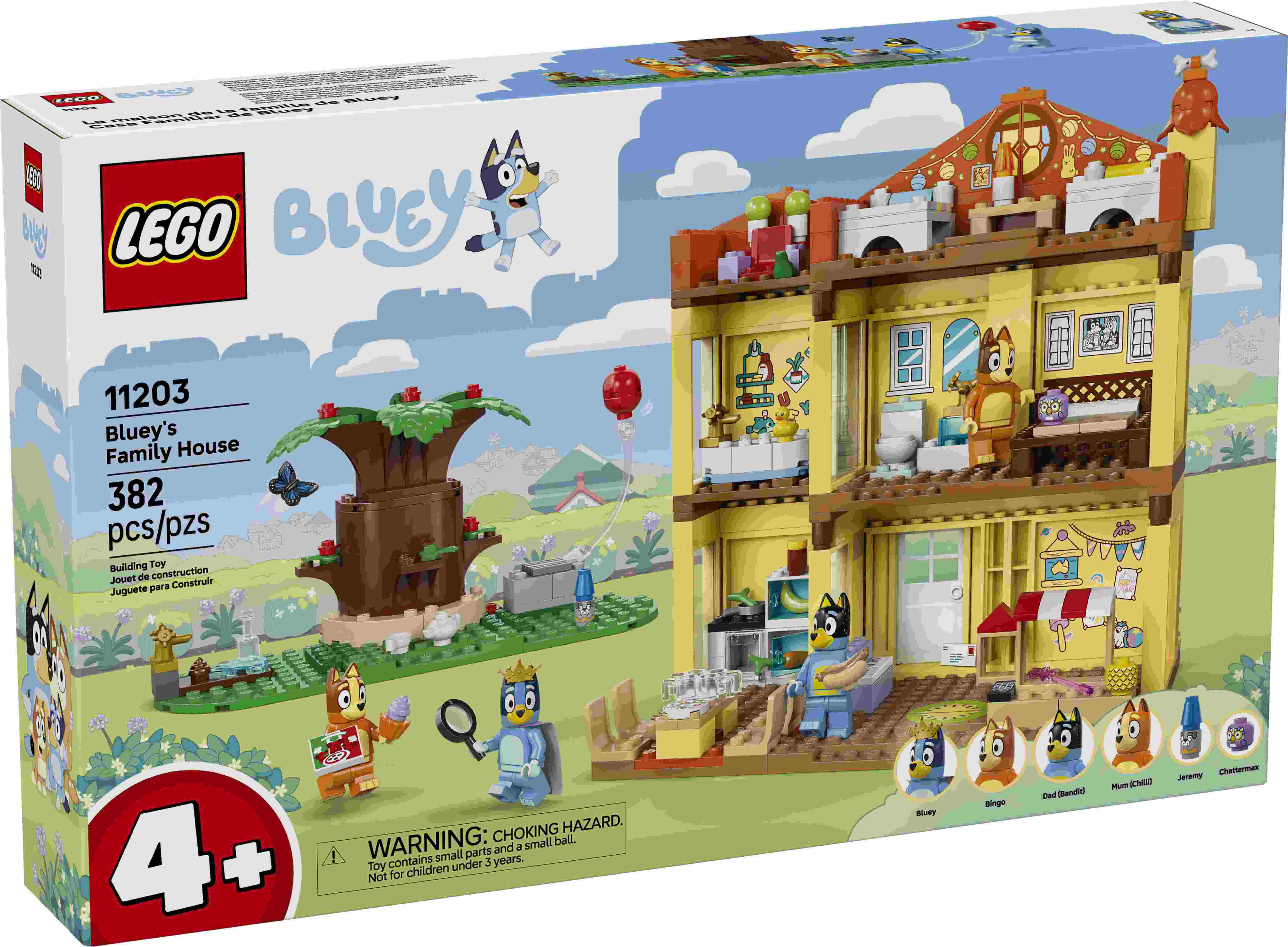 LEGO Bluey Dom rodzinny Blue 11203 z 4 figurkami i modułowym domem