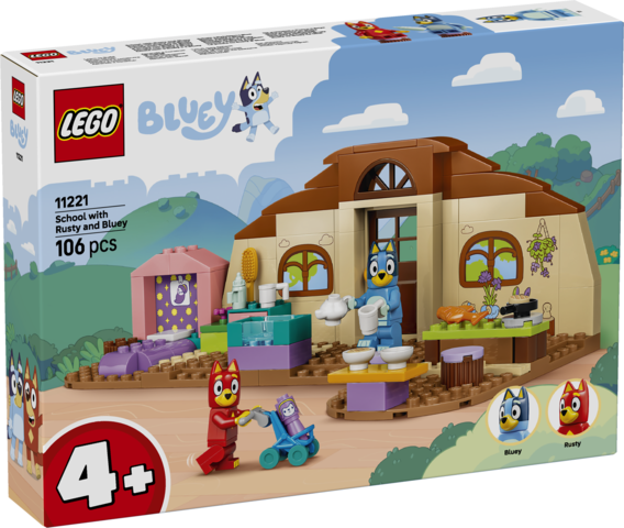 Zestaw LEGO Bluey szkoła z Ryżykiem i Blue 11221 - model z minifigurkami i akcesoriami