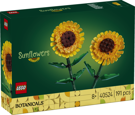 LEGO Botanicals Słoneczniki 40524 - model dekoracyjnych kwiatów z regulowanymi łodygami