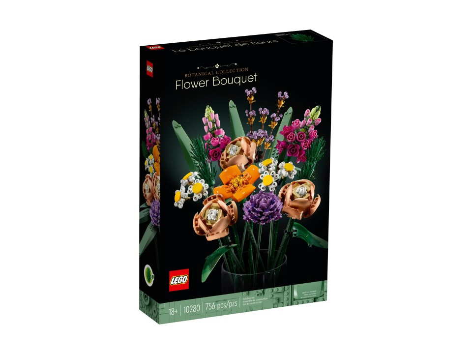 LEGO Botanicals Bukiet Kwiatów 10280 - kolorowy zestaw klocków LEGO do budowy bukietu kwiatów