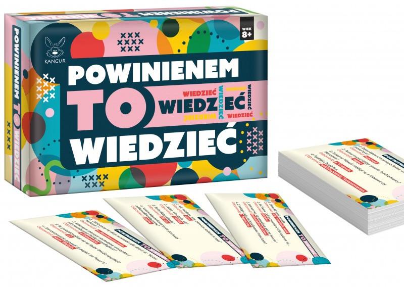 Karty gry Powinienem to wiedzieć z pytaniami edukacyjnymi