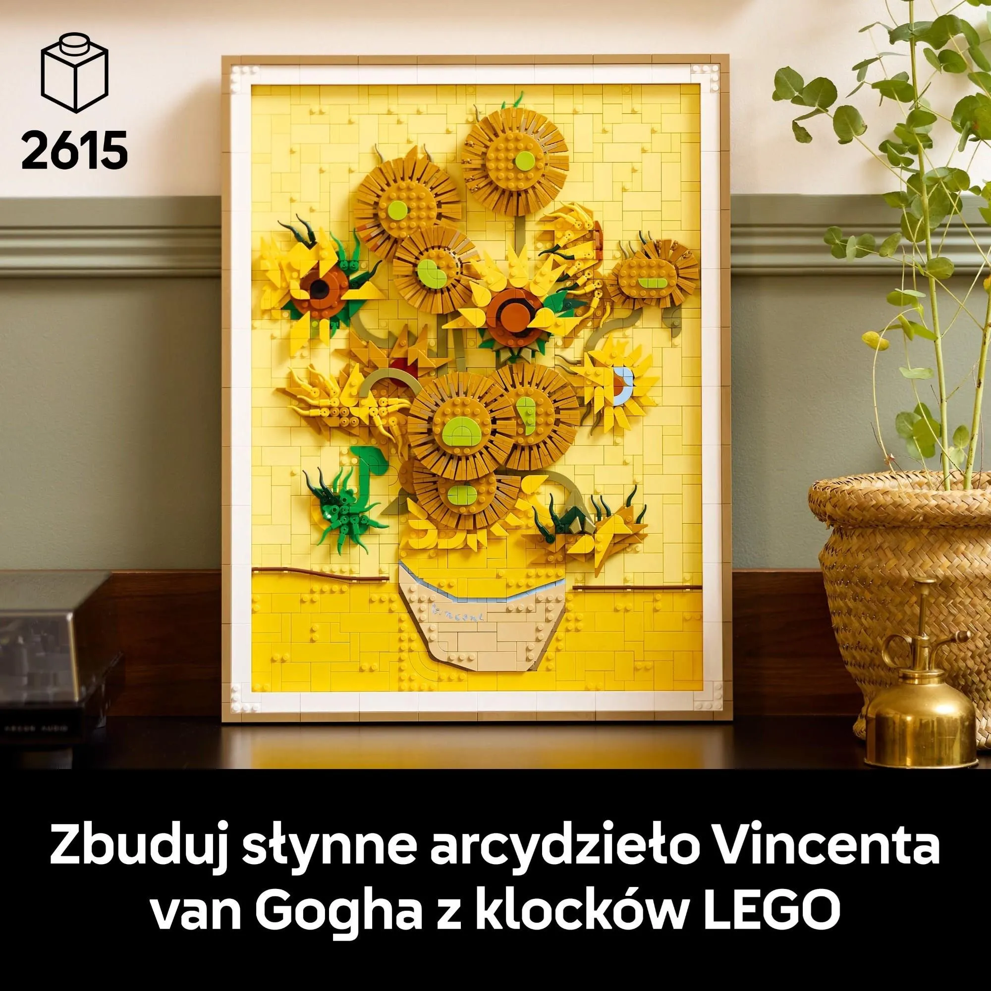 Detale zestawu LEGO Art Sunflowers 31215 — regulowane płatki słoneczników i trójwymiarowa kompozycja