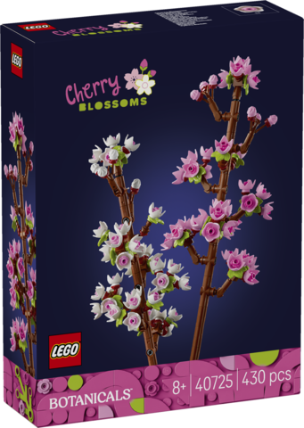 LEGO Botanicals Kwiaty Wiśni 40725 zestaw 438 elementów do budowy gałązek