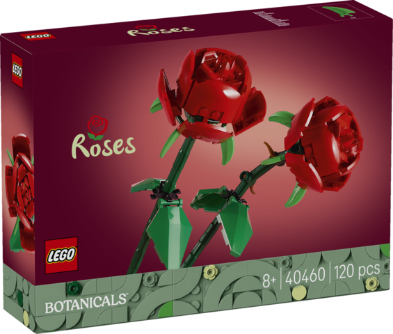 Zestaw LEGO Botanicals Róże 40460 – dwie czerwone róże z regulowanymi łodygami