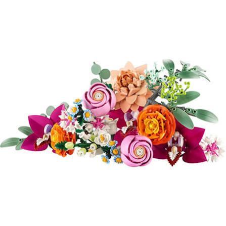 Kompozycja różowych kwiatów LEGO Botanicals z różnorodnymi gatunkami i regulowanymi łodygami